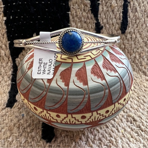 ❤️ Signed Esther White Native Made Adjustable Stackable Cuff Bracelet 9.6 Gms - Picture 4 of 14